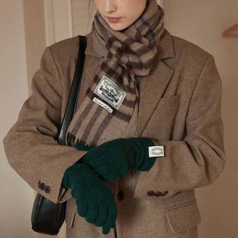 

NONLOCAL Daily wool touch finger gloves - 6color Blue_FREE