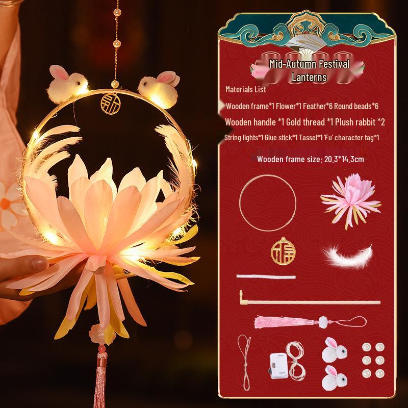 DIY Luminous Lotus Lantern Kit: Handmade Hanfu Hanging Decoration for Kids