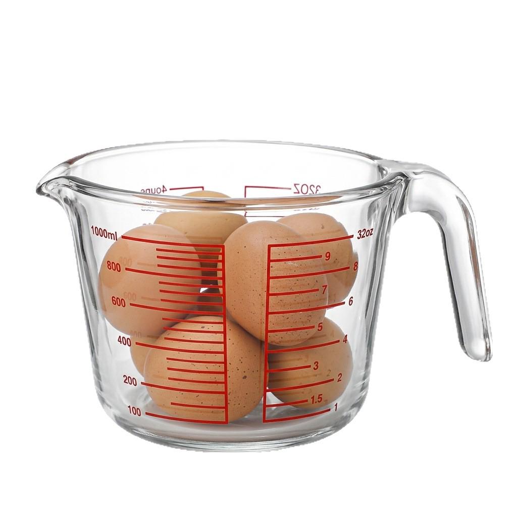 Steamed Glass Measuring Cup & Spoon with Scale for Baking & Egg Beating
