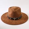 Beliebter europäischer und amerikanischer Stil Wildleder-Zylinderhut mit breiter Krempe, klassischer Mode-Western-Cowboyhut für Herren und Damen