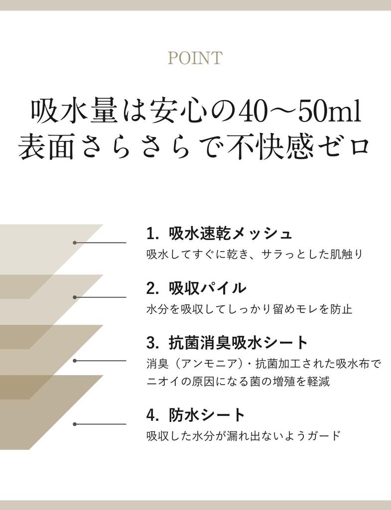 Absorbent Sanitary 50cc Absorption Absorbent Lace Made in Stretch Deep L [Rei] Panties, Capacity, Underwear, High-Waisted, Waterproof, Leak-Proof,