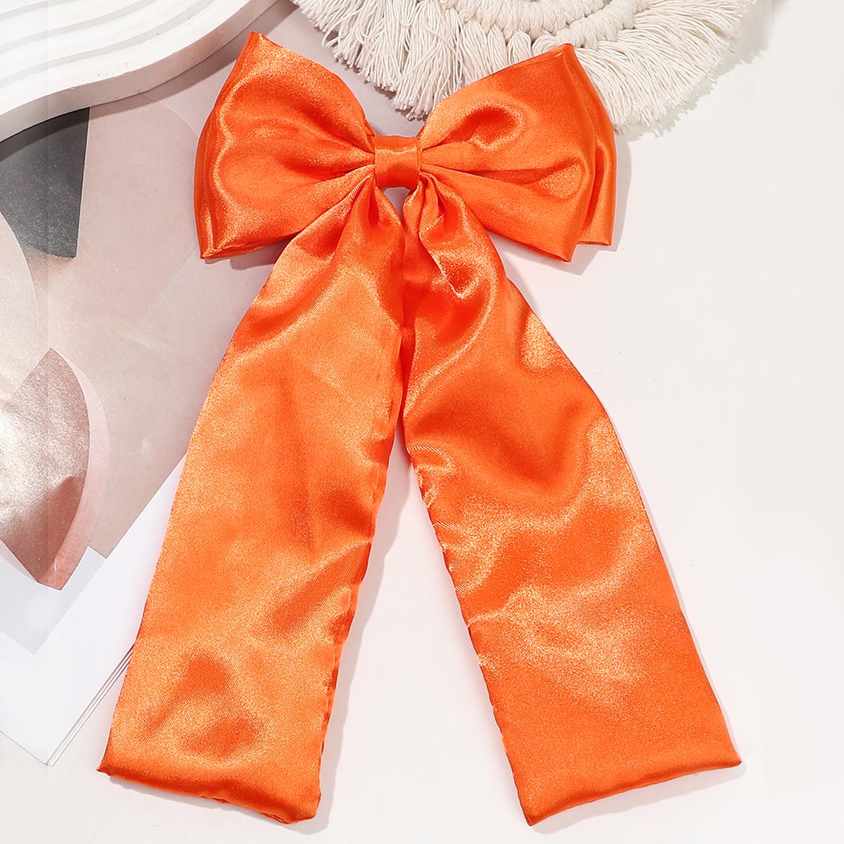 

1 шт. Шелковистые атласные банты для волос Заколки-крабы для волос, Розовый Черный Лента для волос Держатель для хвостика Аксессуары для женщин Девочек Детей