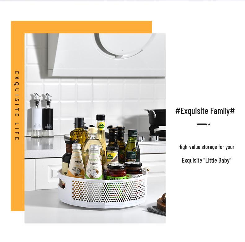 Rotating Spice Rack & Turntable Storage Basket for Kitchen & Bathroom