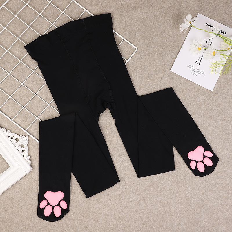 3D Cat Paw Silicone Thigh-High Socks - Cute Anime Lolita JK Style