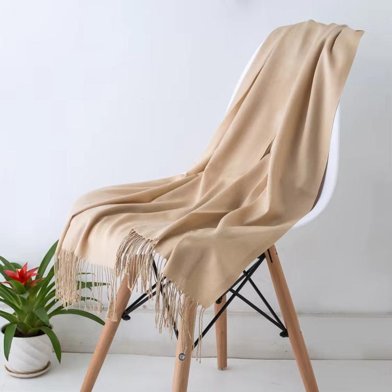 Luxury Design Brand Solid Women Cashmere Scarf Autumn Winter Warm Shawls Wraps  Men's Pashmina Tassel Scarves Female Foulard