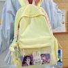 Schoolbag Japanese student travel schoolbag Mori simple letter backpack large capacity light commute solid color backpack versatile