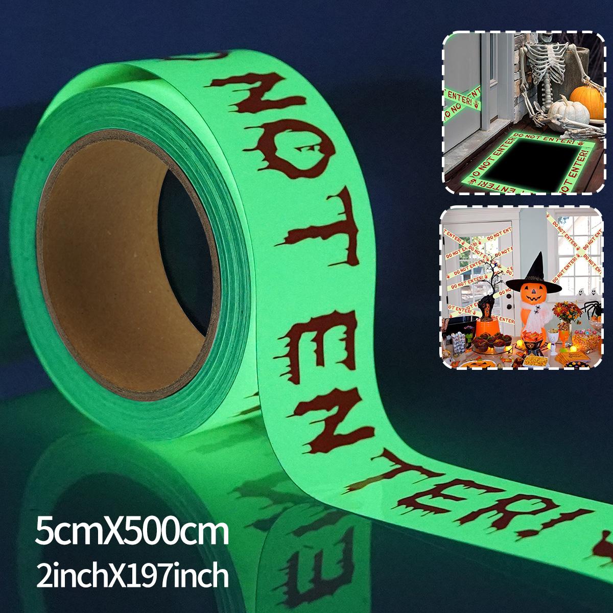 

Luminous Warning Tape Glowing in the dark With No Entry Sign Danger Warning Tape suitable for wall Halloween Party Decoration
