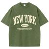New York Brooklyn Brief Aufdruck Gewaschene T-Shirts Damen Baumwoll Tops Bequem Ausgefranste Rundhals T-Shirts Sommer Damen Kleidung