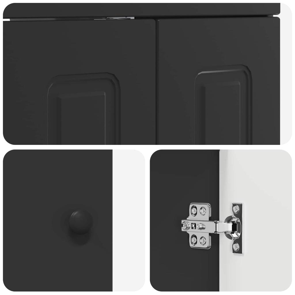 Bathroom Vanity Unit Black Oak 56 x 37.5 x 81 cm Particleboard