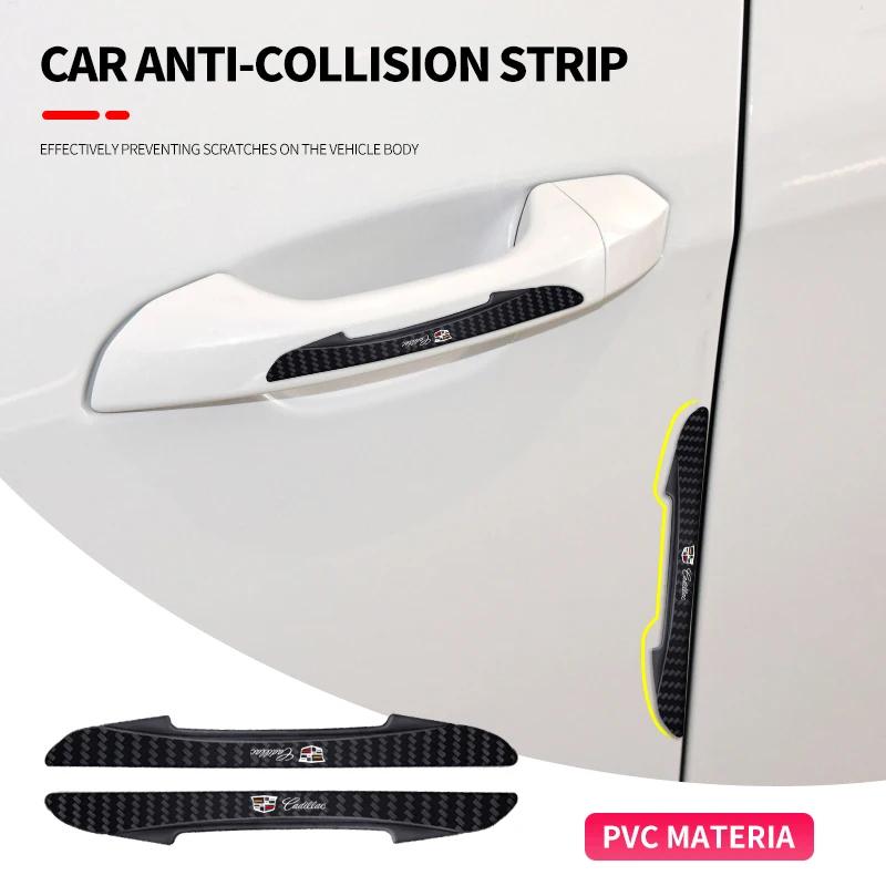 Lot de 4 bandes anti-collision motif fibre de carbone pour voiture pour Cadillac CT5 STS XLR CT4 GT4 SLS SLR XT6 Escalade XT4 XT5 SRX XTS ELR BLS
