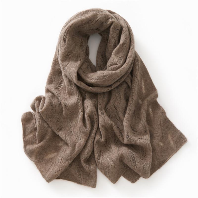 High-End Women s Cashmere Cable Knit Warm Scarf - Neck Protection, Heavyweight, Solid Color 188cm x 55cm