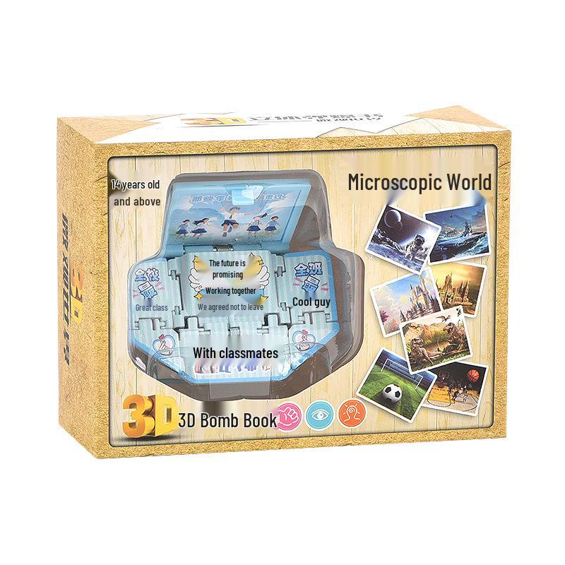 3D Dinosaur & Space Astronaut Pop-Up Keychain Book: Educational, Creative Decompression Toy