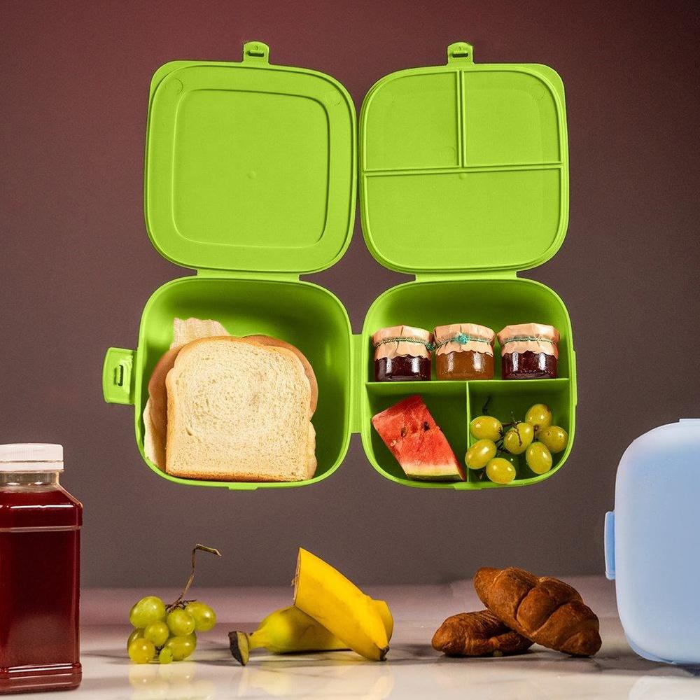 Green lunchbox, divided, 2 x 700 ml