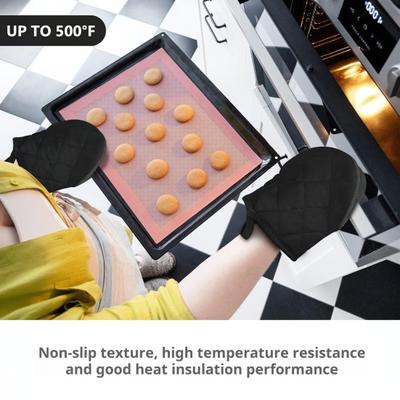2Pcs Heat Resistant Oven Mitts with Hanging Loop Non-Slip Grip Baking Gloves Kitchen Oven Mitts for Grilling Cooking