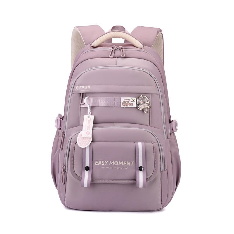 Schoolbag new solid color middle school student backpack in the season outing high value soft sister cute small fresh backpack