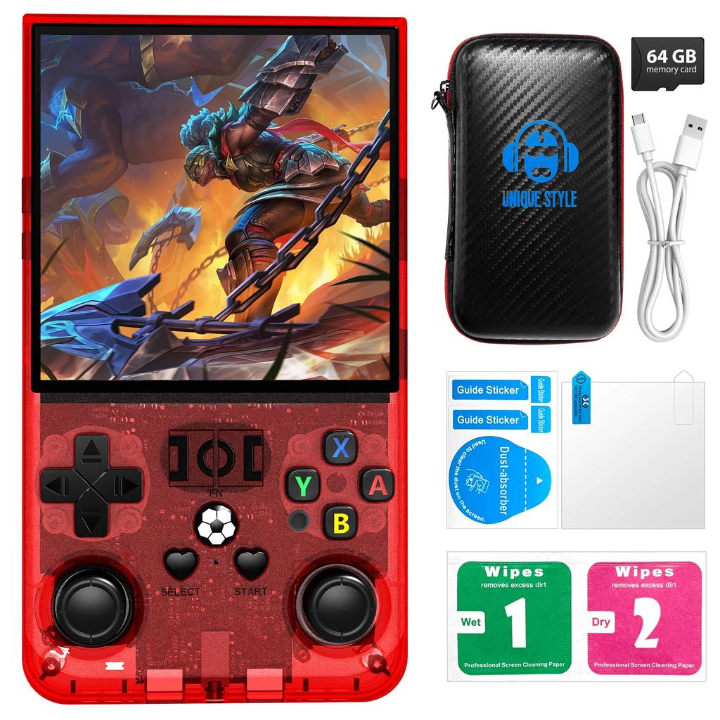Open Source R36MAX Retro Handheld Video Game Console RK3326 Chip 64/128G Portable Pocket Game Player 4 HD Screen Game Console