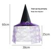 Halloween Witch Hat with Silver Buckle & Gauze - Kids & Adults Costume Accessory