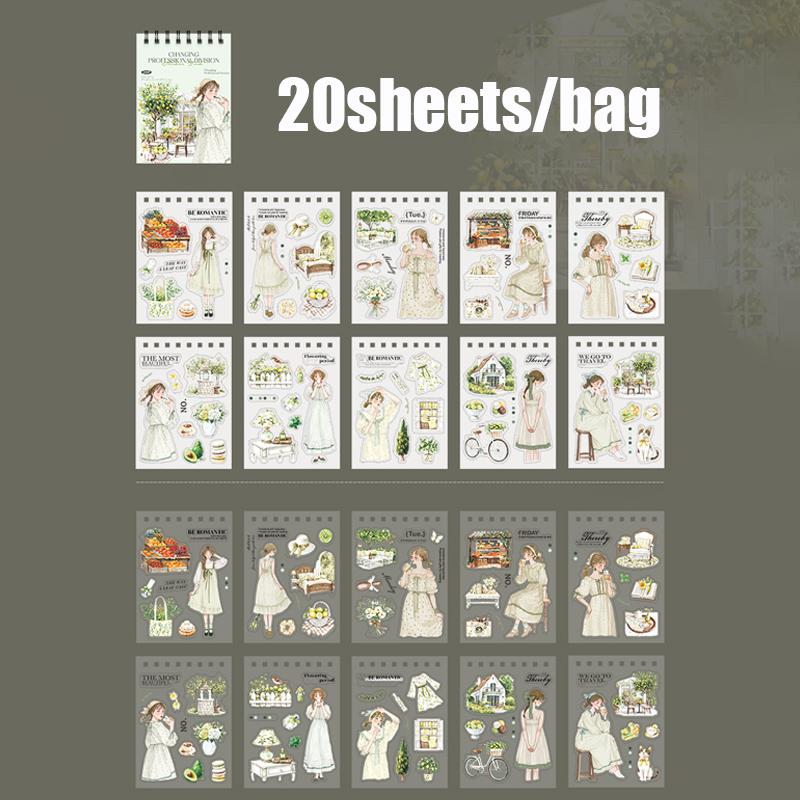 20Sheets/bag Career Sticker Book Collage Account Hand Decoration For Office Photo Frames Cup Stationery Box Diary Back To School