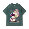 275 GSM Washed T-shirts 100% Cotton Demon Slayer V52 Mitsuri Waifu Print Unisex Heavy Cotton T Shirt