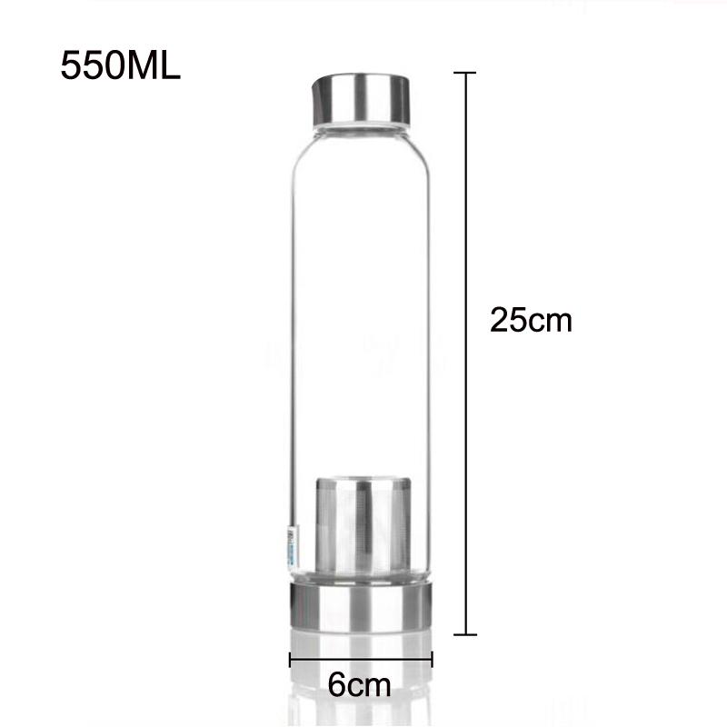 550ml Glass Water Bottle BPA Free High Temperature Resistant Glass Sport Water Bottle With Tea Infuser Nylon Sleeve Protect
