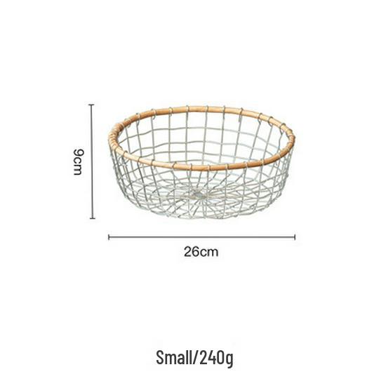 Nordic Wrought Iron Wire Weaving Basket - Retro Round Bread, Snacks & Sundries Storage