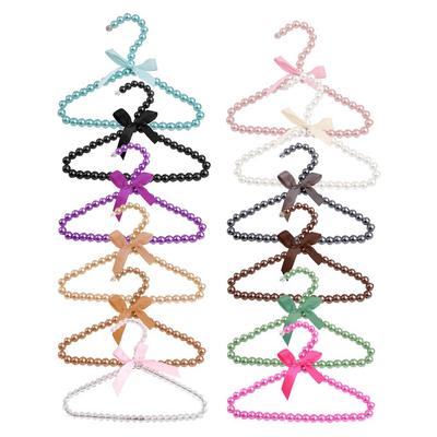 Faux Pearl Bow Clothes Hangers Hook for Children Kids Bowknot
