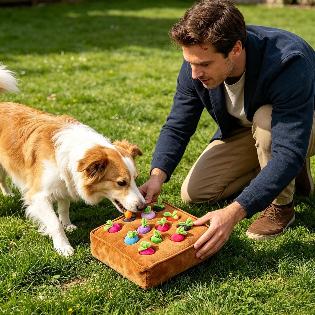 Dog Sniffing Mat Plush Carrot Puppy Sniffing Rug Pet Enrichment Mat For Pet Parents Animal Lovers Trainers Apartment Home Office