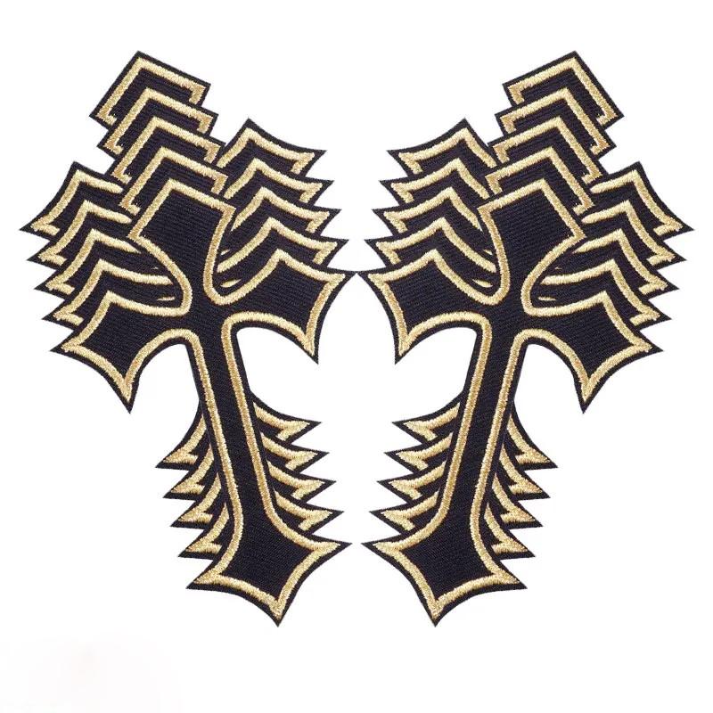 10 ks Černobílé Křížové Vyšívané Nášivky Aplikace Oblečení Nášivka Dekorace