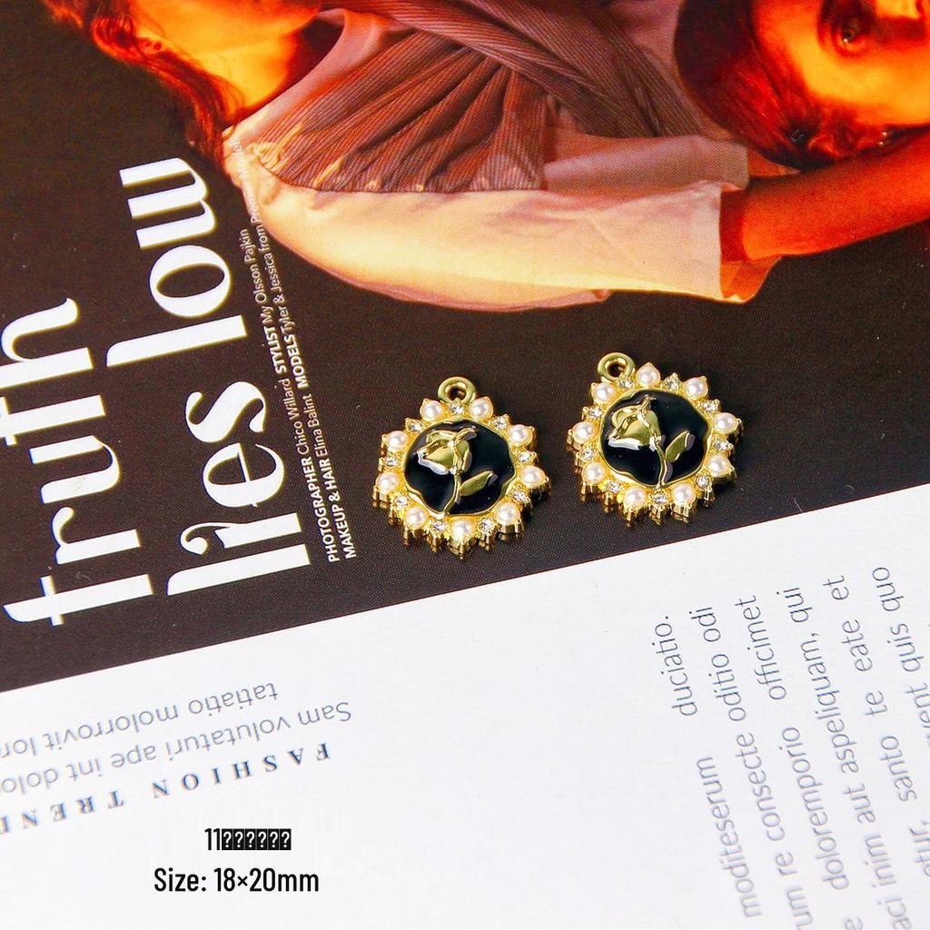 Fairy Gold Bow & Star Rose Flower Pendant for DIY Beading