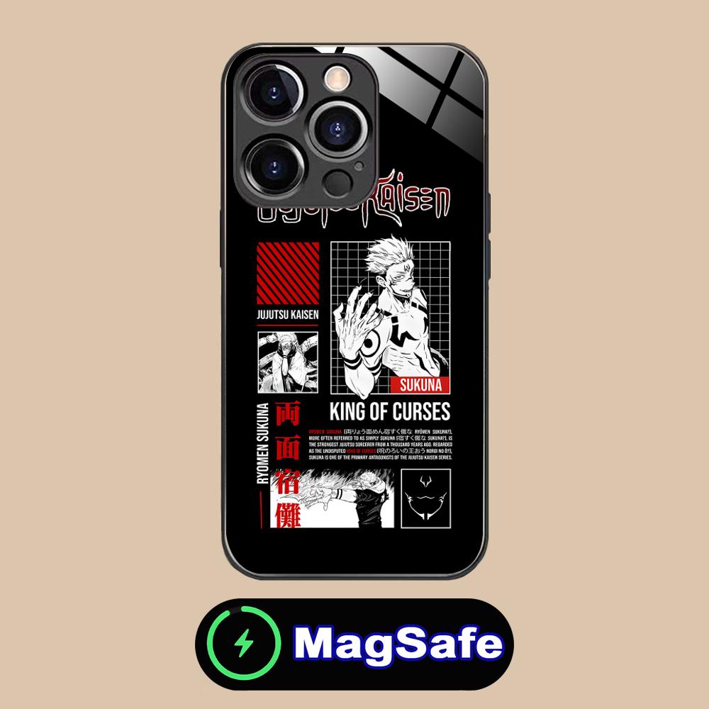 Jujutsu Kaisen Sukuna Mobile Phone Case for iPhone 17 16 15 14 13 12 11 Pro Max Plus Mini MagSafe Glass Colour Cover Cover