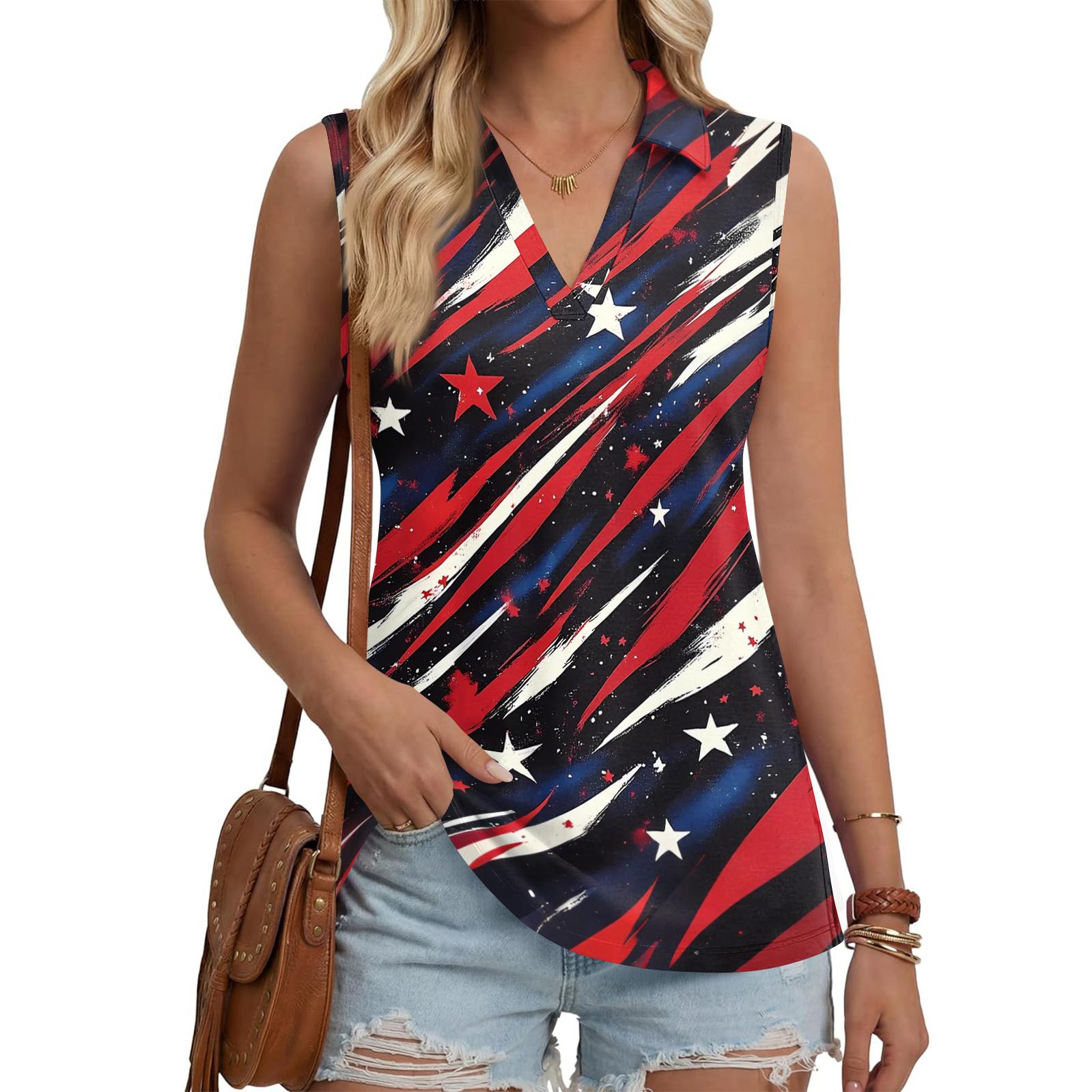 Women s Fashion Casual Lapel Sleeveless Color Shirt Women s V-Neck Up Tops L