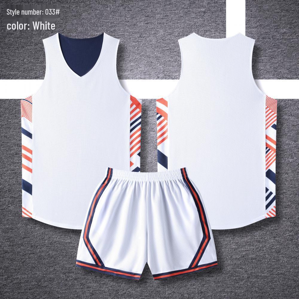 

Двусторонняя баскетбольная форма в американском стиле для взрослых и молодежи - Быстросохнущая, дышащая для летних соревнований и командных мероприятий M