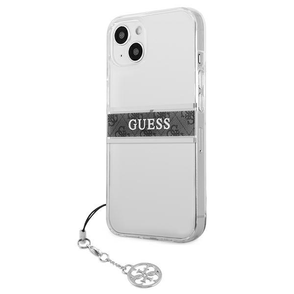 Guess Guhcp13Skb4Ggr Iphone 13 Mini 5.4 Transparent Hardcase 4G Grey Strap Charm
