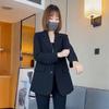 Spring Korean Loose Women Coat Black Fashion Blazers Notched Office Lady Long Sleeve Formal Jackets
