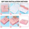 WTEMPO Mother's Day/Mother's Birthday Pink Gift Boxes Daily Presents Universal Packaging Boxes DIY Foldable Paper Boxes with Ribbon Bow