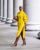 European & American Women's High Neck Knitted Slit Dress