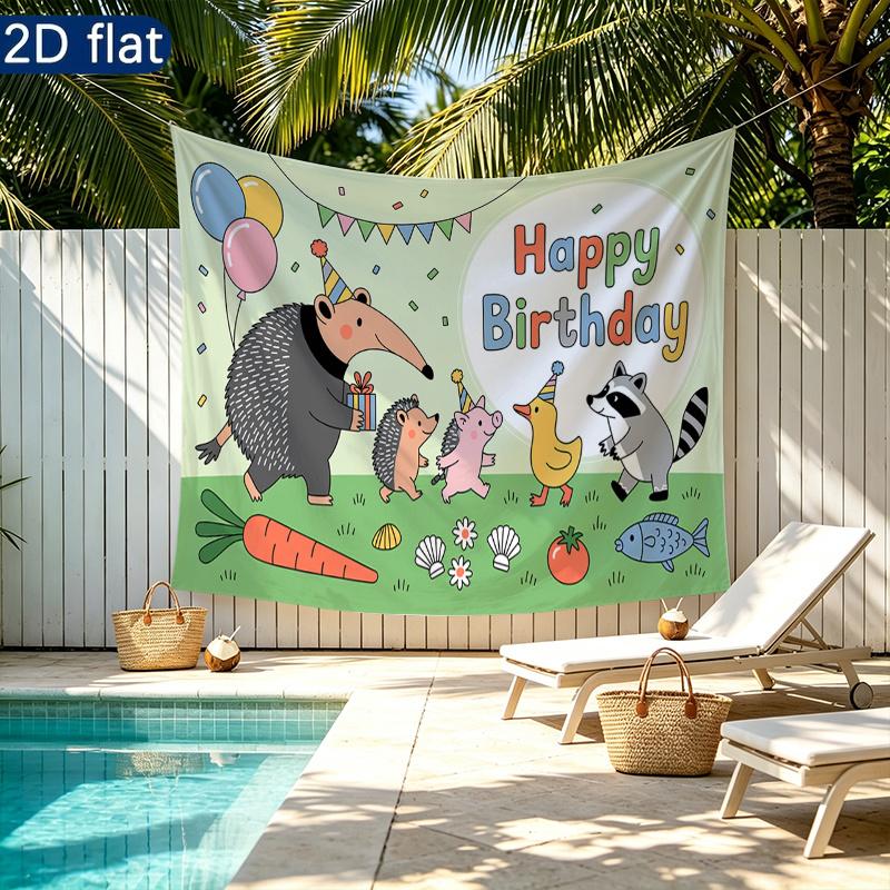 Party Backdrop Flat Banners Hedgehog Animals Celebrations Wedding Enthusiasts Photo Booth Decor Front Door Decor