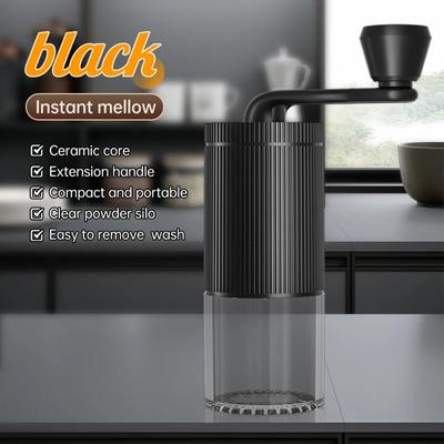 Adjustable Coarse Fine Manual Coffee Grinder Straight Handle Ceramics Conical Burr Hand Cranked Coffee Mill Comfortable Grip