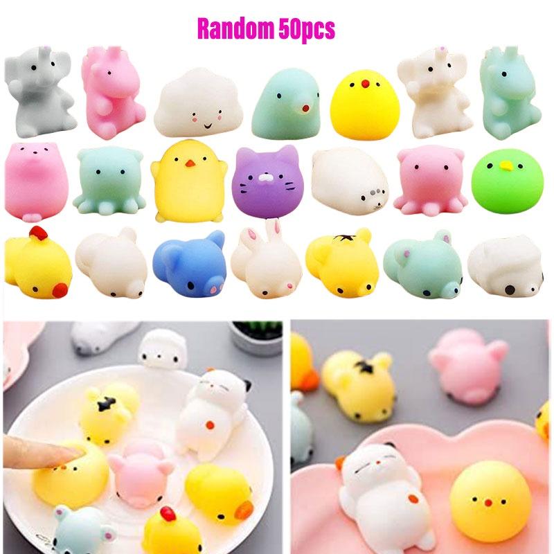 Cute Seal Squishy Animal Toy Stress Relief Squeeze Fun For Kids 50 Pieces Set