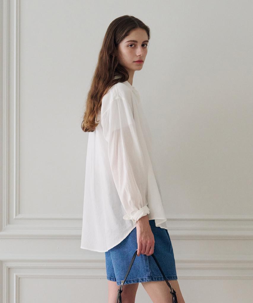 Deuloupisumeon Snappy Wafer Cotton Shirt [White]