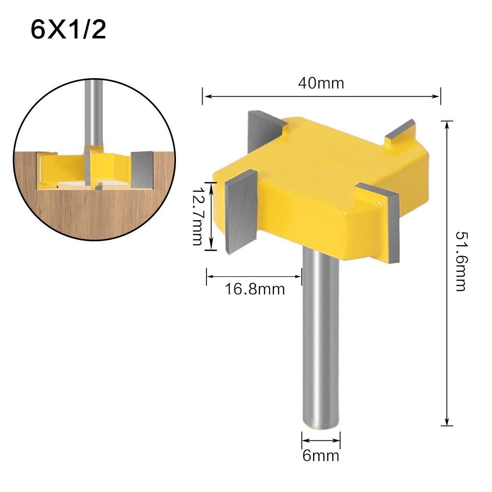 40mm Fräser CNC Spoilboard Hartmetallbestückt Fräser 6mm Schaft 4 Schneiden Holzfräser Gerade Kante Nuten Holzbearbeitung