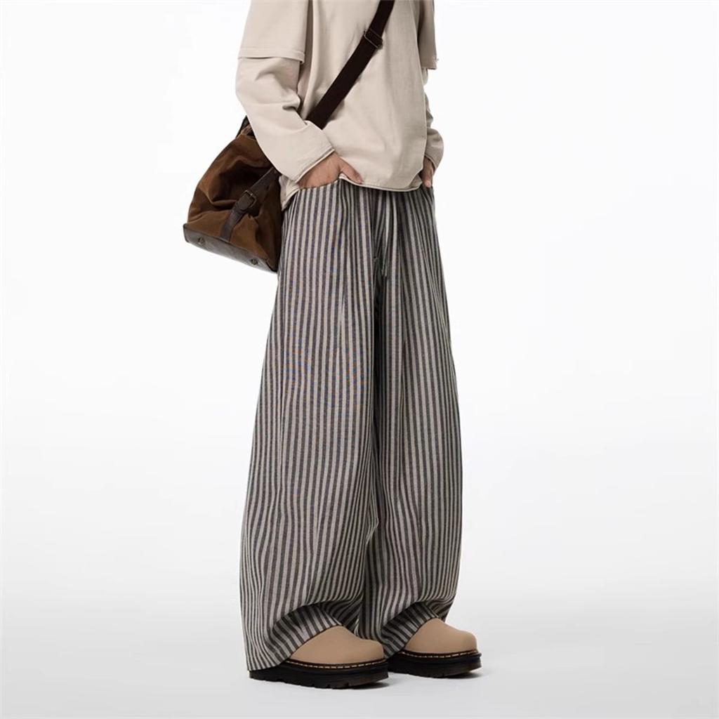 Women's Black Gothic Striped Long Pants Baggy Sweatpants Harajuku Y2k Vintage Oversize Trousers Clothes