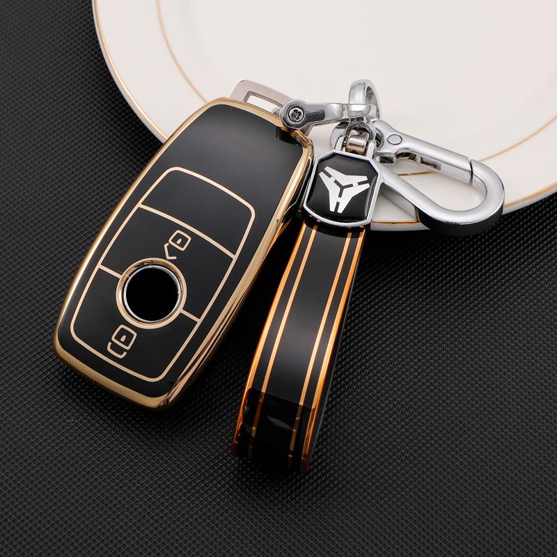 2 Buttons Tpu Car Key Case For Mercedes Benz A C E S G Class Glc Cle Cla W177 W205 W213 W222 X167 Amg Key Cover Keychain Set
