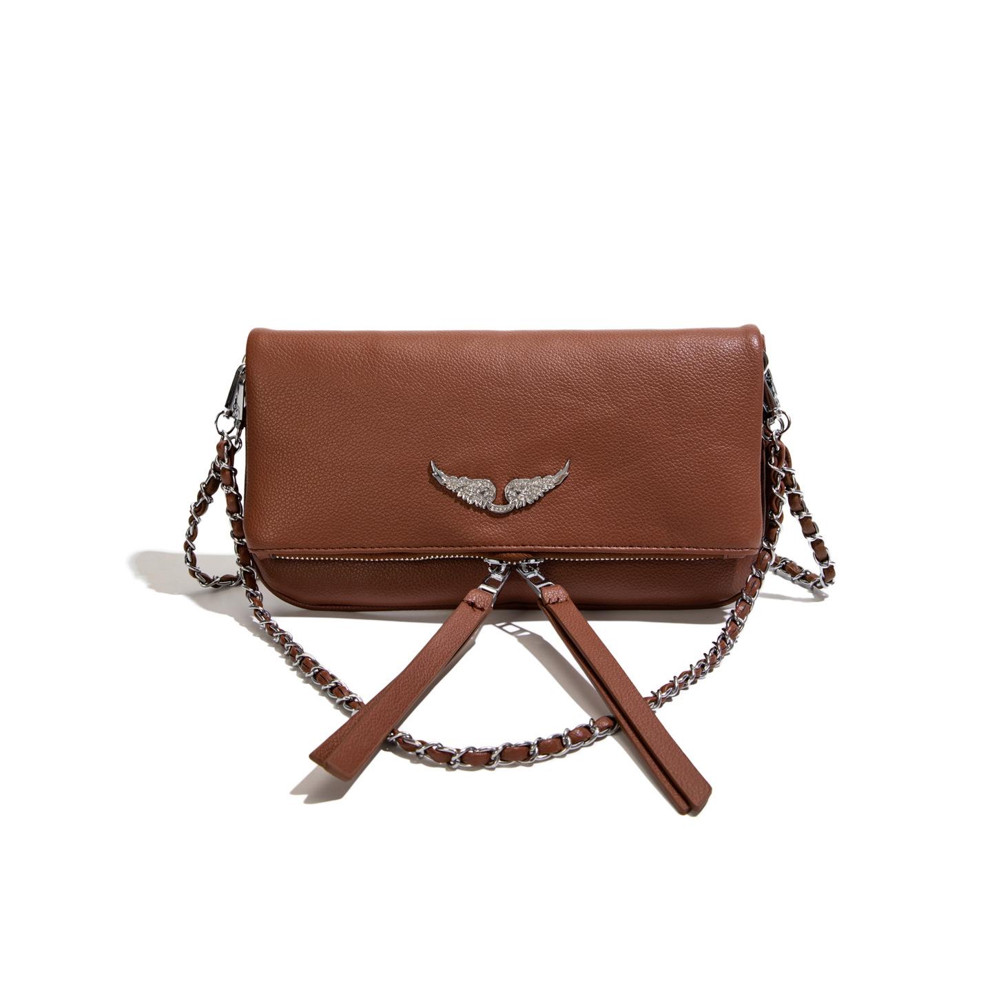 Forence Modieuze en Veelzijdige Enkele Schouder Crossbody Kleine Vierkante Tas 21*3*15 bruin