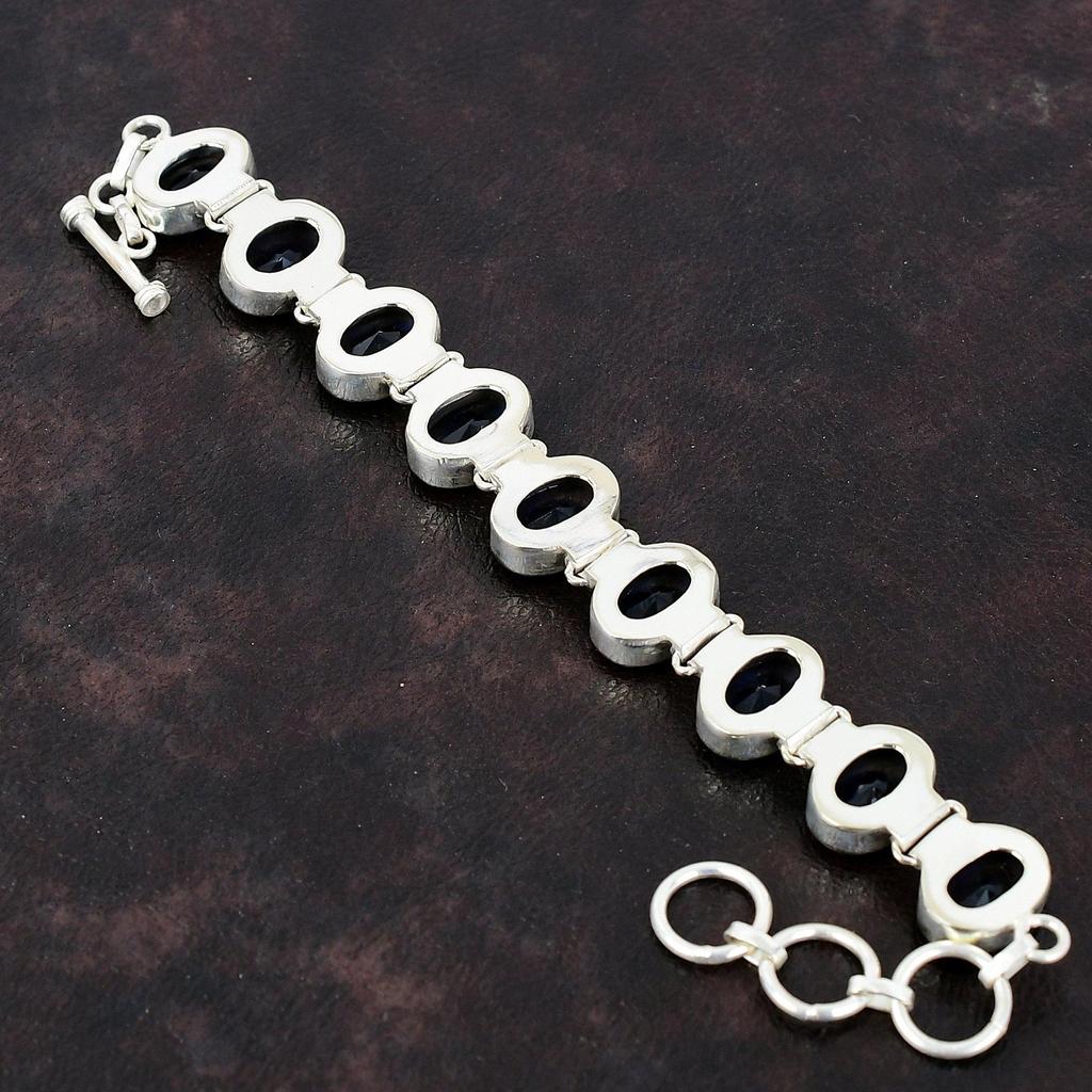 Faceted Tanzanit Quartz náramek Šperky z pravého drahokamu 925 Sterling Silver Náramek Nastavitelný řetízkový náramek Ručně vyrobený šperk Dárek pro maminku
