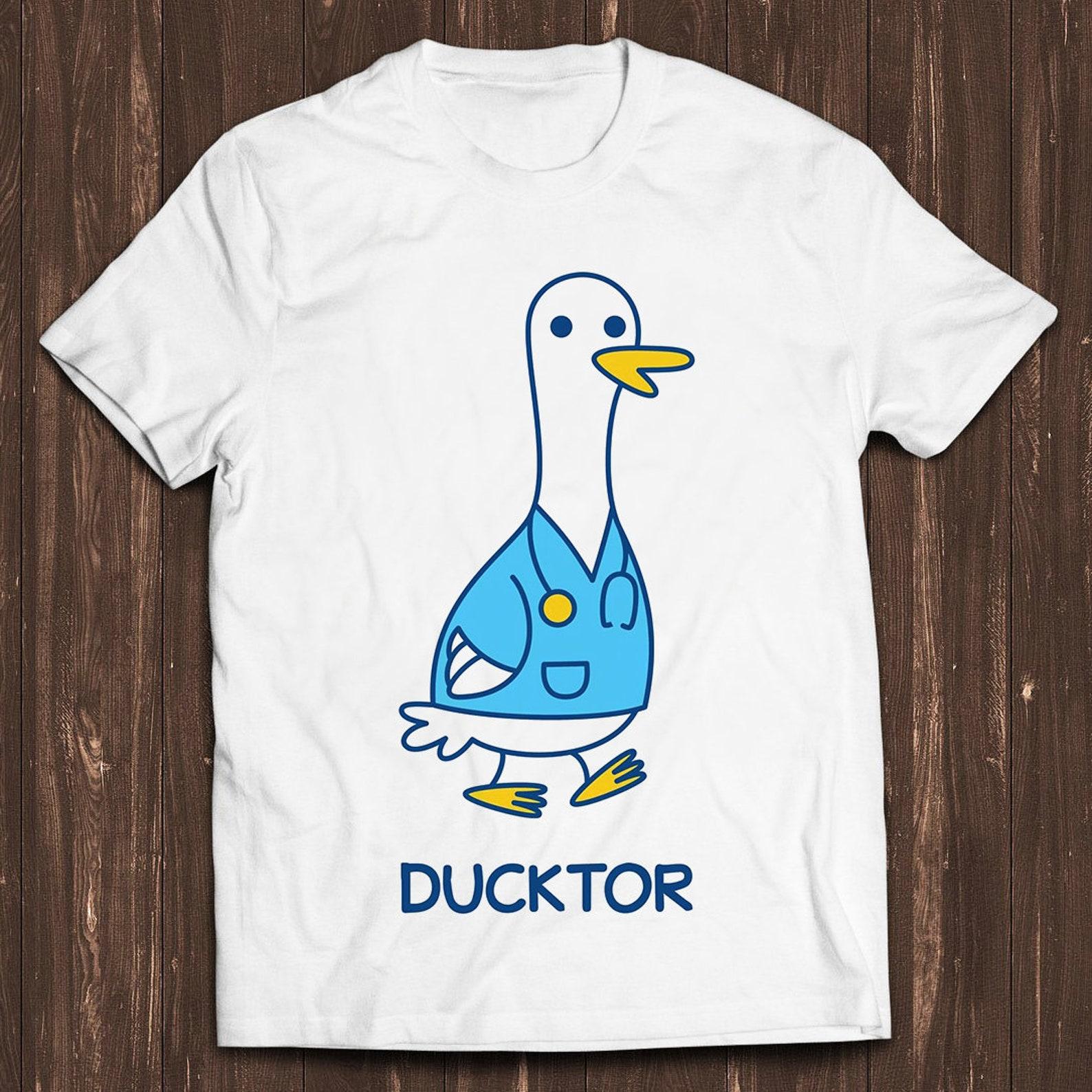 Ducktor Duck Doctor Meme Gift Shirt Funny Tee Vintage Style Aesthetic Unisex Gamer Cult Movie Music T Shirt C7230 S