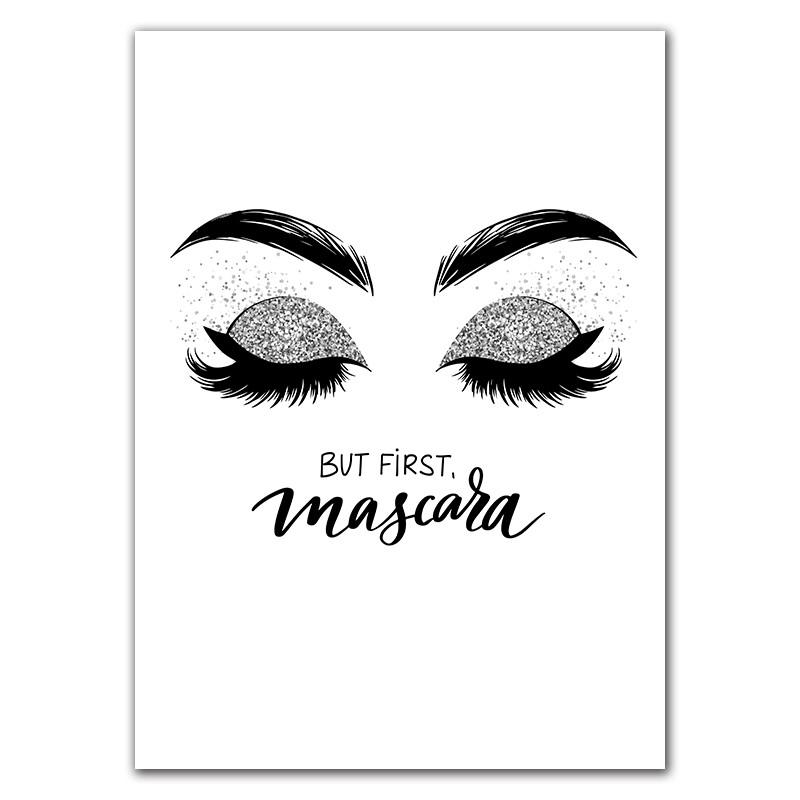 Güzel Kirpik Baskıları Makyaj İllüstrasyonu Güzellik Posteri Dekor Sanat Tuval Boyama SPA Salonu Stüdyo Duvar Dekoru HD3118