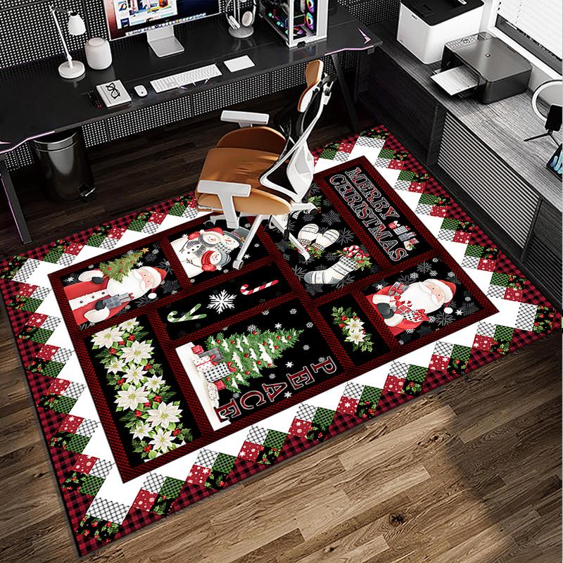 Christmas Vintage Truck Office Rug Chair Mat, Game Carpet, Suitable for Front Door, Bedroom, Living Room, Desk, Holiday Gift