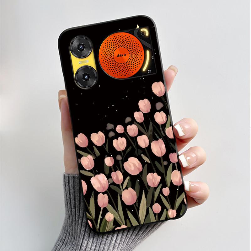 Printing Case For ZTE Nubia Music 2 Music2 Soft Silicone Black Shell For ZTE Nubia Music Z2353 Cover Cute Flower Cartoon Casing