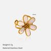 Stainless steel drip flower ring female Korean version fashion sweet temperament live ring diamond